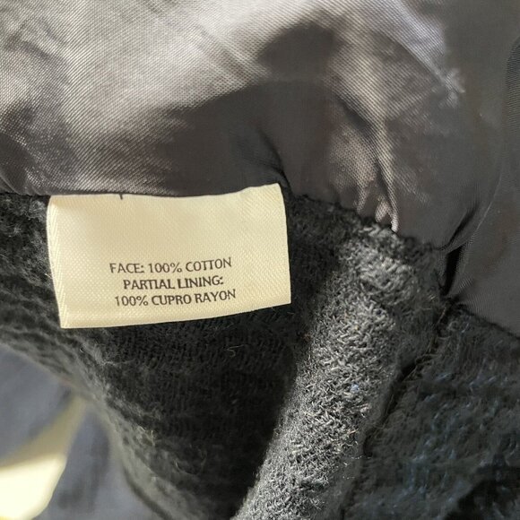 Eileen Fisher Gauze Jacket Womens Medium Navy Blue Long Sleeve Cotton Gauzy Boxy - Picture 8 of 11